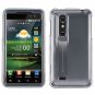 For HTC Thrill 4G / Optimus 3D Car Charger +Cover Hard Case Clear  2-in-1