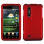For LG Thrill 4G / Optimus 3D Cover Hard Case Red +Screen 2-in-1