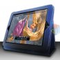 For Apple ipad 2 Cover Leather Case w/ Kick Stand D-Blue