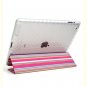 For Apple ipad 2 Cover TPU Case w/ Fold Stand Magenta Stripe