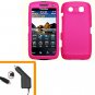 For BlackBerry Torch 9860 4G/ 9850 Car Charger + Cover Hard Case Hot Pink