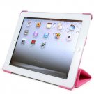 For Apple ipad 2 Cover Leather Case w/ Sleep Mode +Stand #Pink Tri-Pad Coutour