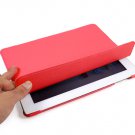 For Apple ipad 2 Cover Leather Case w/ Sleep Mode +Stand #Red Tri-Pad Coutour