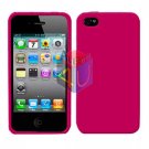 For Apple iphone 4S 4 Cover Hard Case Rubberized Rose Pink