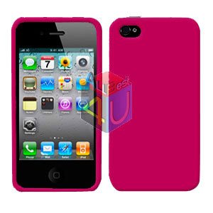 For Apple iphone 4S 4 Cover Hard Case Rubberized Rose Pink