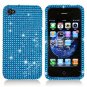 For Apple iphone 4S / 4 Cover Hard Case Crystal Bling Blue