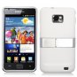 For AT&T Samsung Galaxy S II SGH-i777 Cover Hard Phone Case Chrome/ White w Stand