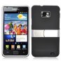 For AT&T Samsung Galaxy S II GT-9100 Cover Hard Phone Case Chrome/ Black w Stand
