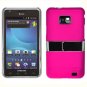 For AT&T Samsung Galaxy S II GT-9100 Cover Hard Phone Case Chrome/ Pink w Stand