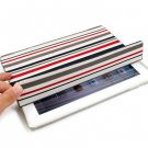 For Apple ipad 2 Cover TPU Case w/ Fold Stand Red Stripe