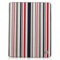 For Apple ipad 2 Cover TPU Case w/ Fold Stand Red Stripe