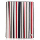 For Apple ipad 2 Cover TPU Case w/ Fold Stand Red Stripe
