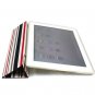 For Apple ipad 2 Cover TPU Case w/ Fold Stand Red Stripe