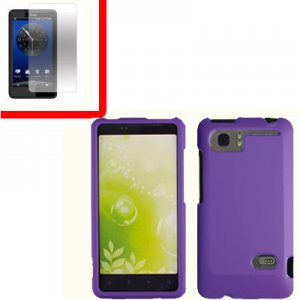 For HTC Vivid / Raider LTE 4G Cover Hard Phone Case Purple + Screen 2-in-1