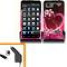 For HTC Raider LTE 4G / Vivid Car Charger + Cover Hard Case Love