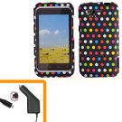 For HTC Rhyme Car Charger + Cover Hard Phone Case R-Dot