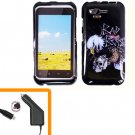 For HTC Rhyme Car Charger + Cover Hard Phone Case Eagle