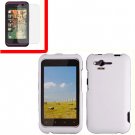 For HTC Rhyme Cover Hard Phone Case White + Screen 2-in-1