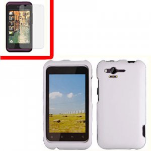 For HTC Rhyme Cover Hard Phone Case White + Screen 2-in-1