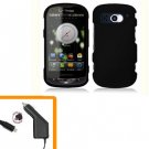 For Pantech Breakout Car Charger + Cover Hard Case Black  2-in-1