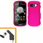 For Pantech Breakout Car Charger + Cover Hard Case H-Pink  2-in-1