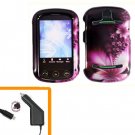 For Pantech Pursuit II Car Charger + Cover Hard Case L-Flower 2-in-1