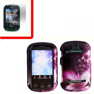 For Pantech Pursuit II Cover Hard Case L-Flower +Screen 2-in-1
