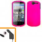 For Huawei Impulse U8800 / Ideos X5 Car Charger +Hard Case H-Pink 2-in-1