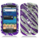For Huawei Impulse U8800 / Ideos X5 Cover Hard Case Crystal Bling Purple Zebra