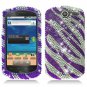 For Huawei Impulse U8800 / Ideos X5 Cover Hard Case Crystal Bling Purple Zebra