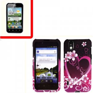 For LG Marquee LS855/ Optimus Black Cover Hard Case Love +Screen
