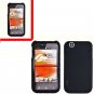 For LG MyTouch 4G / Optimus Sol Cover Hard Case Rubberized Black +Screen