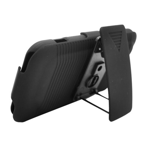 For HTC Droid Incredible 2 Cover Black Holster Belt Clp +Stand 3in1