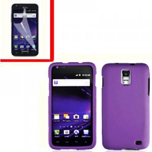 For AT&T Samsung Galaxy S II Skyrocket Cover Hard Case Purple +Screen 2 in1