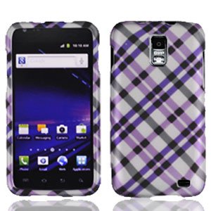 For AT&T Samsung Galaxy S II SkyRocket Cover Hard Case Purple Plaid