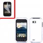 For LG MyTouch Q 4G Cover Hard Case Rubberized White +Screen