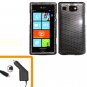 For AT&T Samsung Focus Flash Car Charger +Hard Case Cover Carbon Fiber