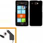 For AT&T Samsung Focus Flash Car Charger +Hard Case Cover Black