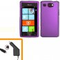 For AT&T Samsung Focus Flash Car Charger +Hard Case Cover Purple