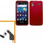 For Samsung captivate Glide Car Charger +Hard Case Cover Red