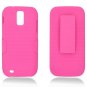 For Samsung Galaxy S II SGH-T989 Cover Pink Case + Pink Holster Belt Clp +Stand 3 in 1