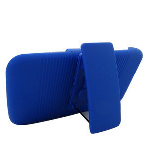 For AT&T Samsung Galaxy S II Skyrocket Cover Blue Case + Blue Holster Belt Clp +Stand 3 in 1