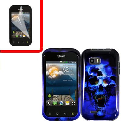 For LG Eclypse 4G Cover Hard Case B-Skull +Screen Protector