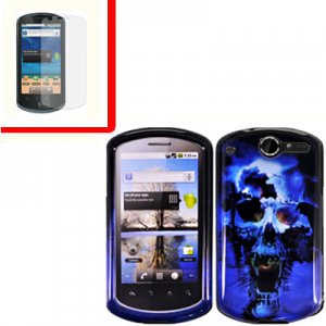 For Huawei Ideos X5 / impulse U8800 Cover Hard Phone Case B-Skull + Screen 2-in-1