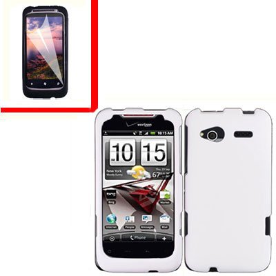 For HTC Radar 4G Cover Hard Case White +Screen Protector 2-in-1