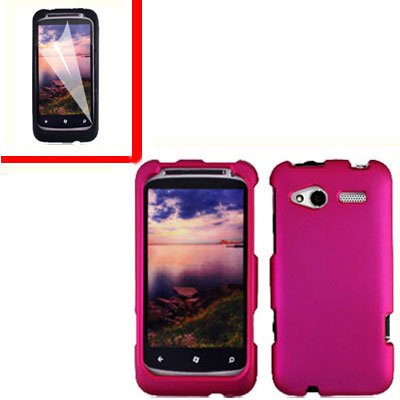 For HTC Radar 4G Cover Hard Case R-Pink +Screen Protector 2-in-1