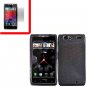 For Motorola Droid Razr Cover Hard Case Carbon Fiber +Screen 2-in-1
