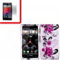 For Motorola Razr Cover Hard Case W-Flower +Screen 2-in-1
