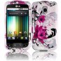 For LG Optimus-T / P509 Hard Case W-Flower +Screen Protector 2-in-1