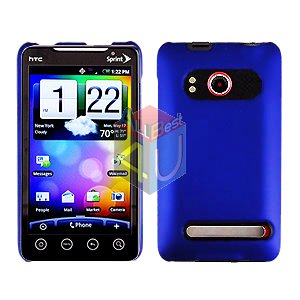 For HTC Evo 4G Cover Hard Case Blue +Screen 2-in-1